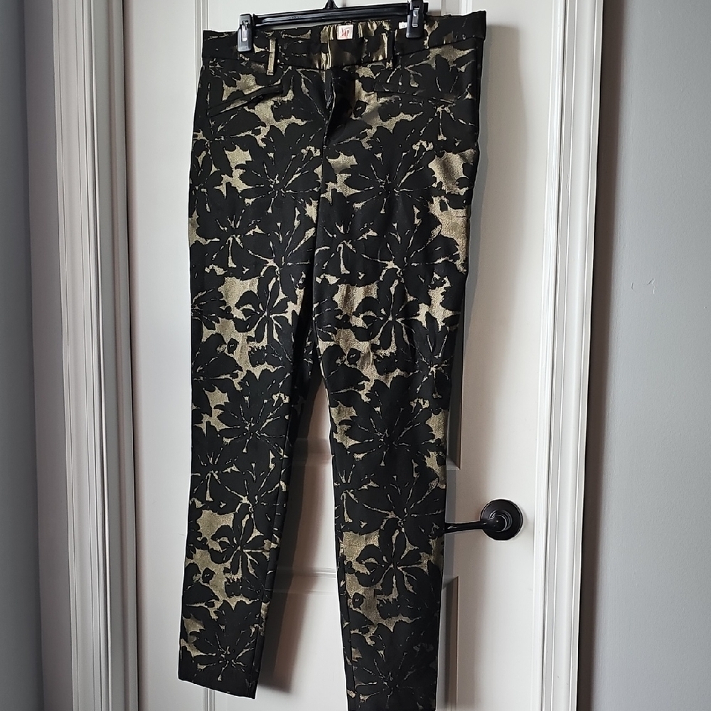 Gap Floral Patterned Black and Gold Women's Jeans